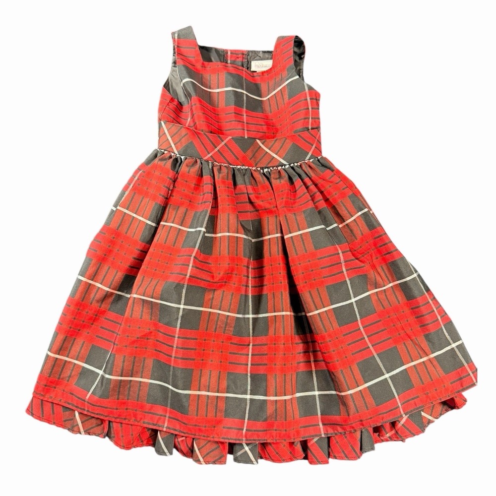 Youngland Girls Red Black Plaid Sleeveless Holiday‎ Party Dress Size 5 5114367